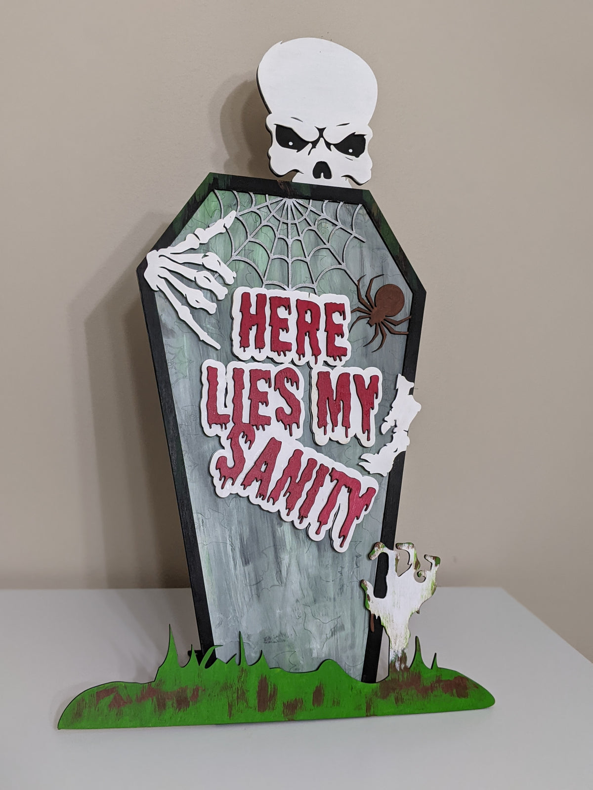 Skeleton Casket Sign