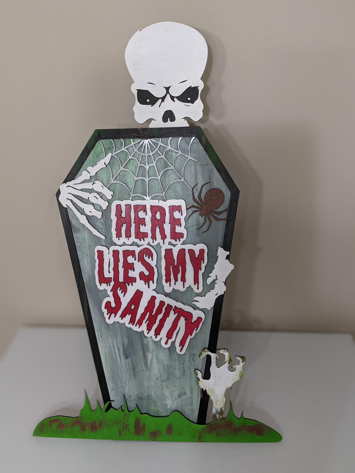 Skeleton Casket Sign