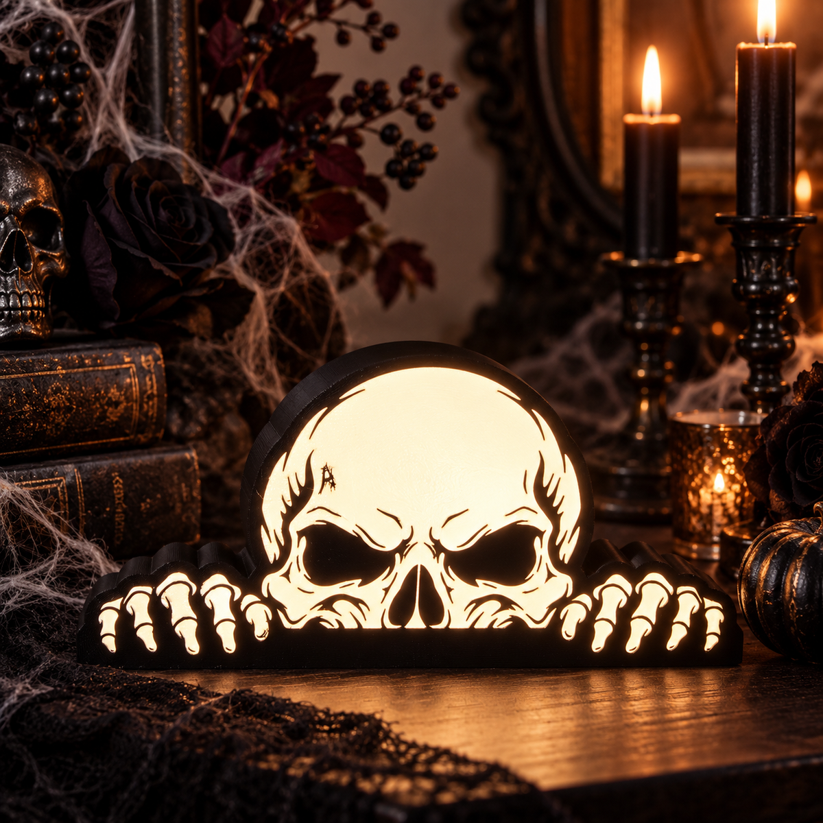 Peeking Skull Halloween LED Lamp