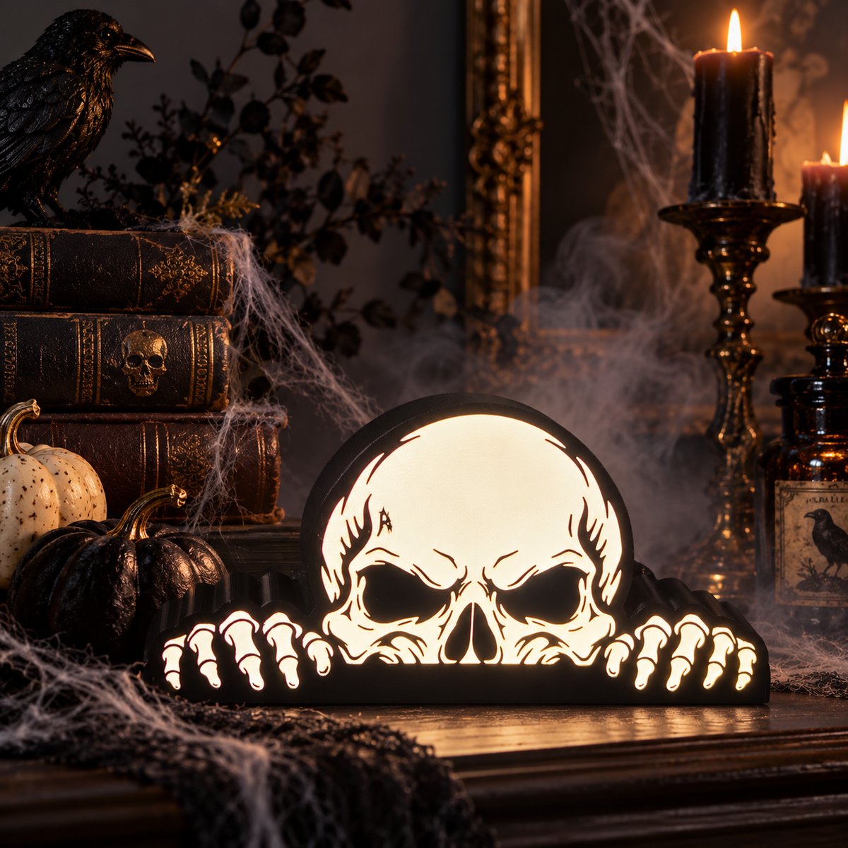 Peeking Skull Halloween LED Lamp