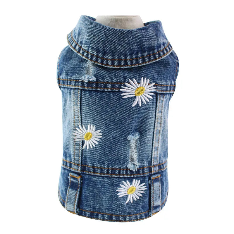XS-2XL Denim Dog Clothes Pet Dog Coat For Small Dogs Jeans Jacket