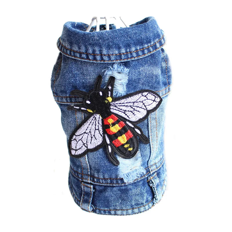 XS-2XL Denim Dog Clothes Pet Dog Coat For Small Dogs Jeans Jacket