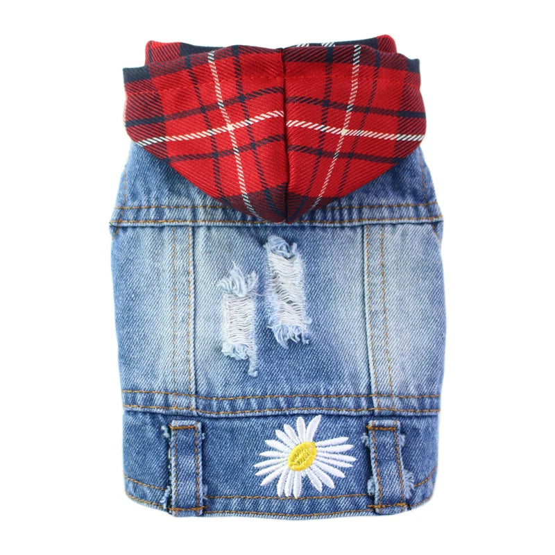 XS-2XL Denim Dog Clothes Pet Dog Coat For Small Dogs Jeans Jacket
