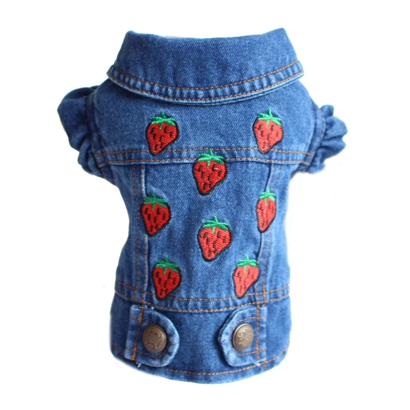 XS-2XL Denim Dog Clothes Pet Dog Coat For Small Dogs Jeans Jacket