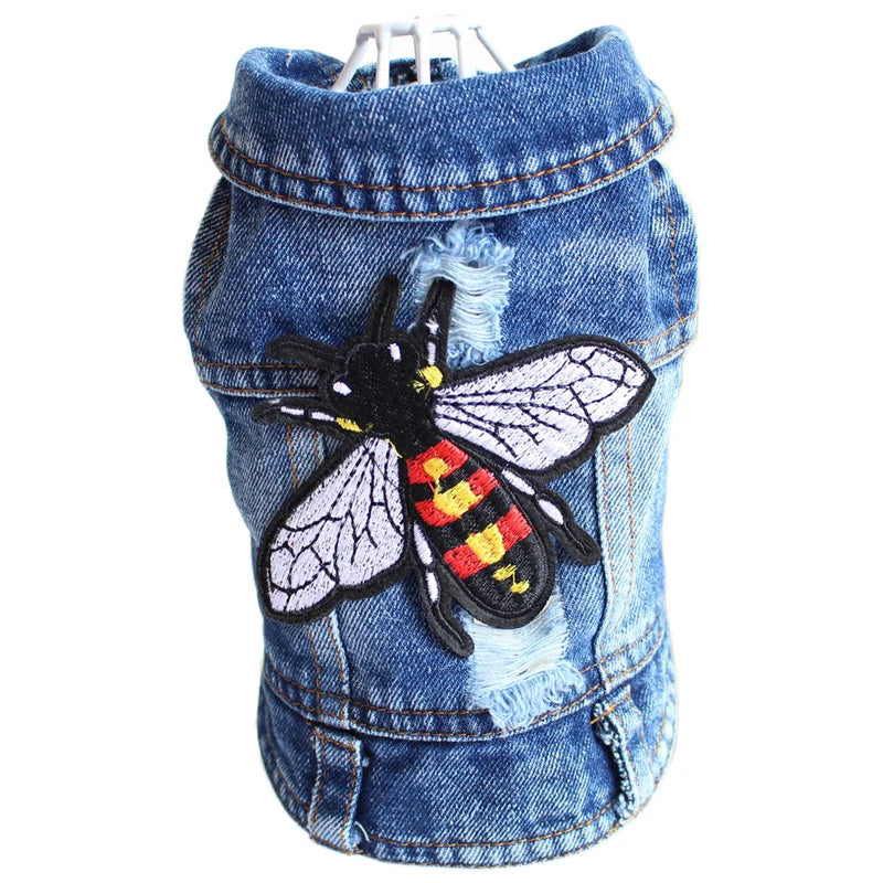 XS-2XL Denim Dog Clothes Pet Dog Coat For Small Dogs Jeans Jacket
