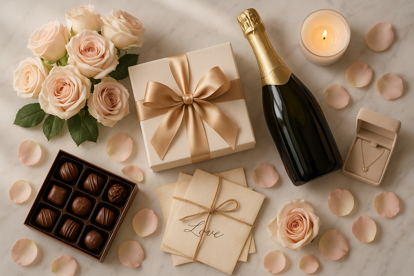 Candle favors styled on linen with dried florals