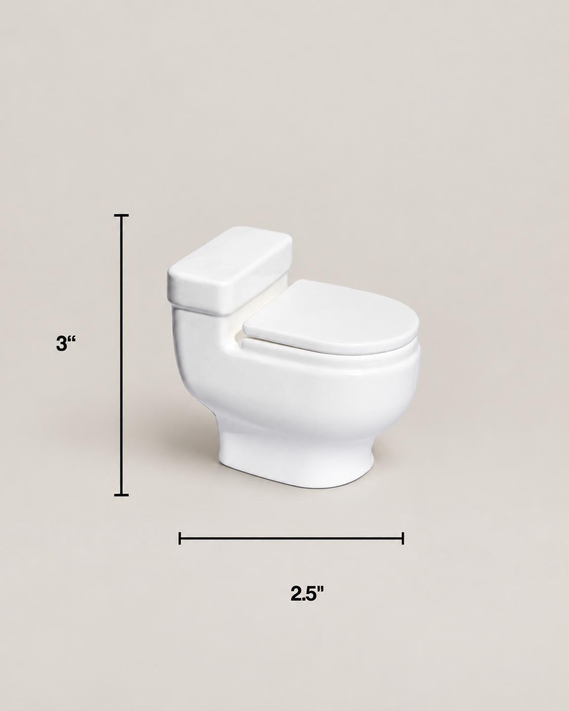 Poo in the Loo Candle size guide: 3 inches tall by 2.5 inches wide