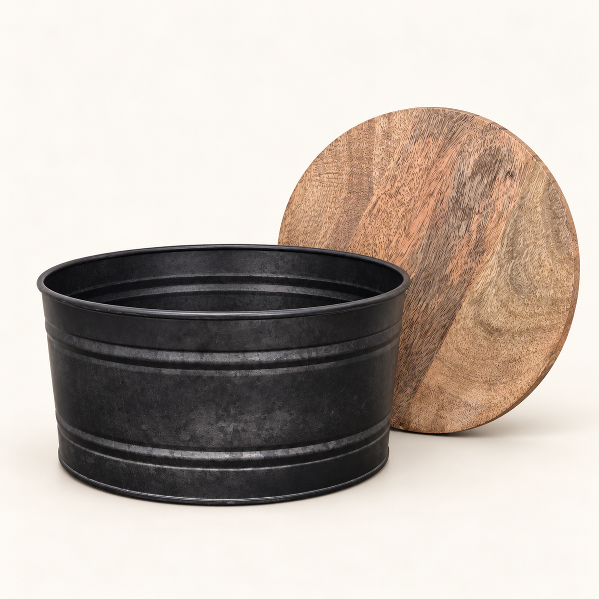DIY Candle Bar — Rustic Display Bucket with Wooden Lid